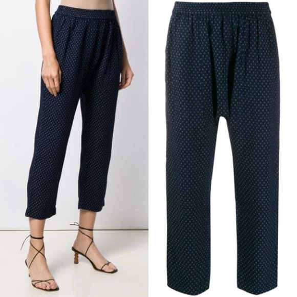 Raquel Allegra Sunday Denim Jacquard Trousers Size Small